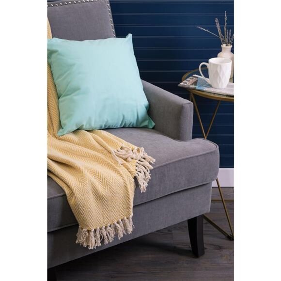 Cotton Throw Blanket Chevron 50x60 Handloomed Fringe Cozy Couch Chair Decor - Picture 5 of 7